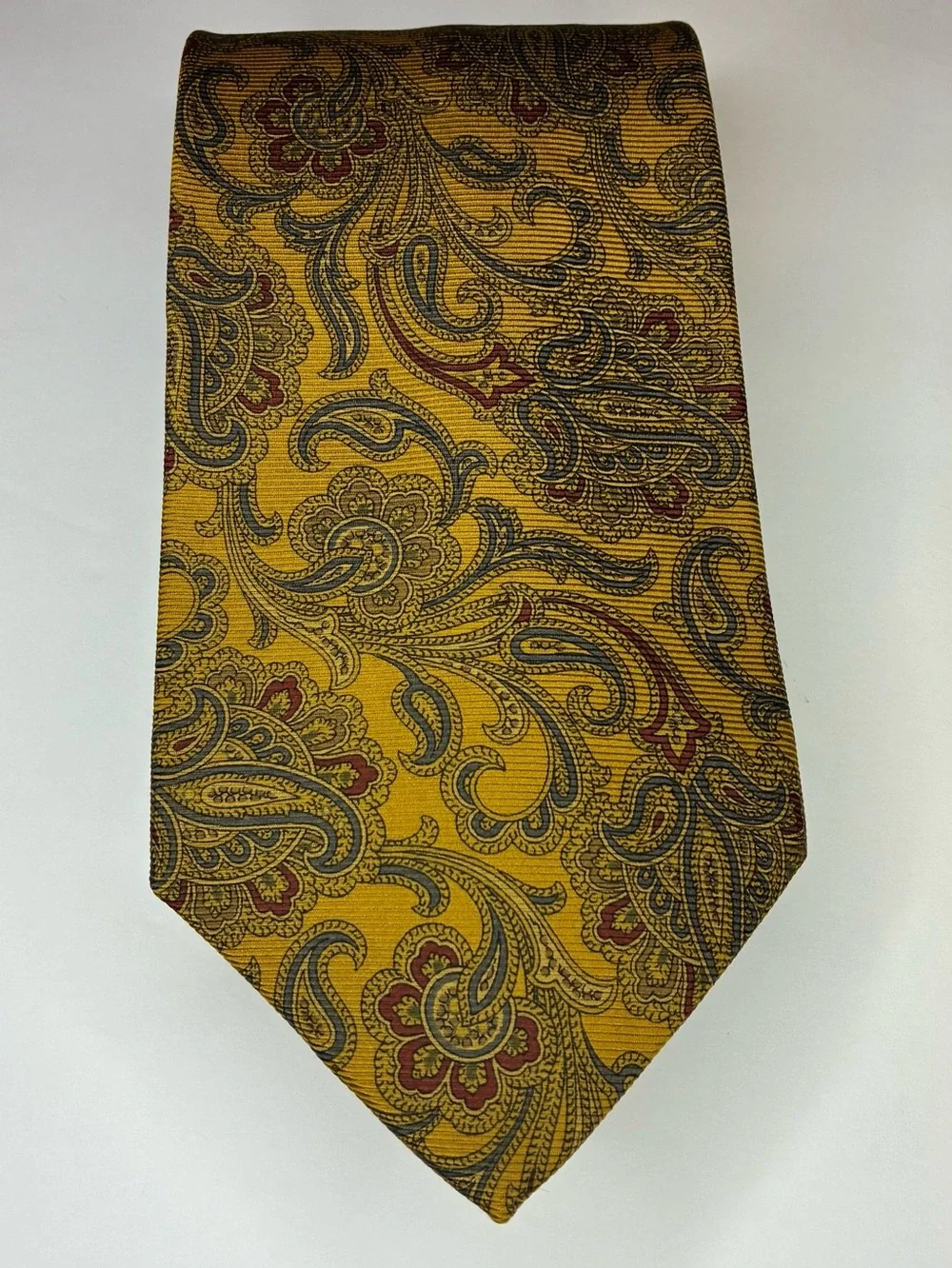 Vintage Brooks Brothers Makers Silk Tie Gold Rust Paisley Made in USA Classic